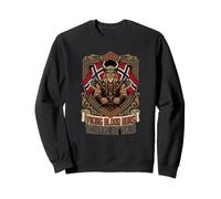 La Sangre vikinga Corre por mis Venas Bandera de Noruega Warrior Lynx Sudadera