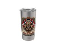 La sangre vikinga corre por mis venas Bandera de Noruega Warrior Lynx Vaso térmico de acero inoxidable de doble pared