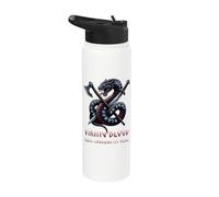 La sangre vikinga corre por mis venas Espada de hacha de dragón rúnico Stainless Steel Insulated Water Bottle