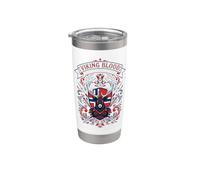 La sangre vikinga corre por mis venas Guerrero de ascendencia nórdica Vaso térmico de acero inoxidable de doble pared