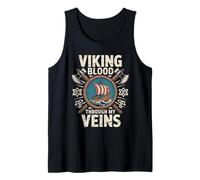 La Sangre vikinga Corre por mis Venas Mitología nórdica Valhalla Camiseta sin Mangas