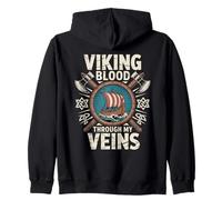 La Sangre vikinga Corre por mis Venas Mitología nórdica Valhalla Sudadera con Capucha