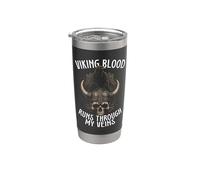 La sangre vikinga corre por mis venas Vikingos nórdicos Vaso térmico de acero inoxidable de doble pared