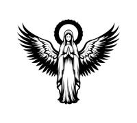 La Santísima Virgen María sosteniendo a Jesús, el mejor diseño. Calcomanías de pared de papel adhesivo 49.2x58.8cm Incluye kit de película de transferencia Negro