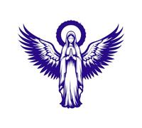 La Santísima Virgen María sosteniendo a Jesús, el mejor diseño. Pegatinas de tallado fino 41x49cm Personalización personalizada Azul oscuro