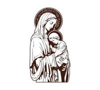 La Santísima Virgen María sosteniendo al Niño Jesús Calcomanías de pared de papel adhesivo 47.6x87.4cm Decoración de tiendas Café