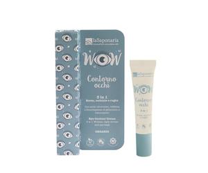 La Saponaria | Contorno de Ojos 3 en 1 - Antiarrugas, Ojeras y Líneas Finas con Ácido Hialurónico, Fitoretinol y Cafeína | Natural, Vegana y Cruelty-Free 15 ml