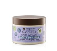 La Saponaria | Mascarilla para el pelo antiamarillo y matizante con arándano bio y amla - Ideal para cabellos blancos, grises o rubios. 100% natural, 200 ml. (Arándano Bio)
