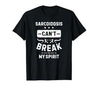 La Sarcoidosis no Puede Romper mi espíritu Camiseta gráfica económica, Hombre, Negro, XL