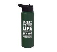 La seguridad no es cara, no tiene precio, idea de regalo para el lugar de trabajo Stainless Steel Insulated Water Bottle