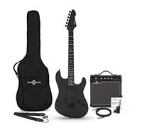 LA Select Modern Electric Guitar Blackout 15W Guitar Amp & Accessory Pack