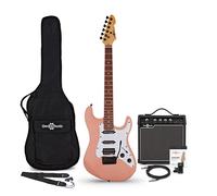 LA Select Modern Electric Guitar Pink 15W Guitar Amp & Accessory Pack