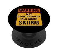 La señal de Advertencia Puede Hablar espontáneamente sobre el esquí Esquiador PopSockets PopGrip Adhesivo