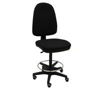 La Silla de Claudia LSC Taburete Giratorio ERGONÓMICO M0D/Torino (Respaldo Y REPOSAPIÉS Regulable)-Base Negra (Negro)