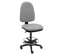 La Silla de Claudia LSC Taburete Giratorio Ergonómico Mod/Torino (Respaldo y Reposapiés Regulables) - Base Negra y Ruedas.(Gris)