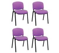 La Silla de Claudia: Modelo ISO | Sillas Apilables de Oficina, Sala de Espera y Despacho | Silla tapizada con Acolchado Especial (Sillas Pack 4) | CHASIS Negro | Color Morado