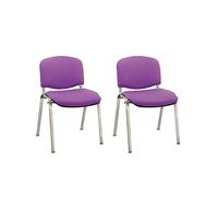 La Silla de Claudia: Modelo ISO | Sillas Apilables | Sillas Apilables de Oficina, Sala de Espera y Despacho | Silla tapizada con Acolchado Especial (Sillas Pack 2) | CHASIS Acero Cromado | Morado