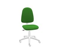 La Silla de Claudia - Silla ergonomica Escritorio Torino con Chasis Blanco| Ideal como Silla Escritorio | Altura Ajustable y Giratorio para Escritorio u Oficina | Sin Reposabrazos | Verde