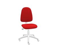La Silla de Claudia - Silla ergonomica Escritorio Torino con Chasis Blanco| Ideal como Silla Escritorio | Altura Ajustable y Giratorio para Escritorio u Oficina | Sin Reposabrazos | Rojo