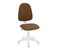 La Silla de Claudia - Silla ergonomica Escritorio Torino con Chasis Blanco| Ideal como Silla Escritorio | Altura Ajustable y Giratorio para Escritorio u Oficina | Sin Reposabrazos | Marron