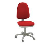 La Silla de Claudia - Silla ergonomica Escritorio Torino con Chasis Gris| Ideal como Silla Escritorio | Altura Ajustable y Giratorio para Escritorio u Oficina | Sin Reposabrazos | Rojo