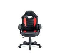 La Silla Española Alcoy Silla, Cuero sintético, Negro-Rojo, Pequeño