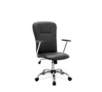 La Silla Española Medinaceli Silla de Oficina Director con Reposabrazos, Piel Sintética, Negro, 47x44x109 cm