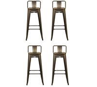 La Silla Española Pack de 4 taburetes Estilo Tolix Fabricado en Acero Lacado en Color Bronce con Respaldo. Medidas 73x53,50x52cm
