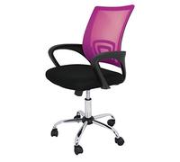 La Silla Española Ribadeo Silla de Oficina sin Reposacabezas, Poliéster y Rejilla, Rosa, 53.5x57x98 cm