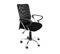 La Silla Española Salamanca Oficina sin Reposacabezas, Piel_sintética, Negro, 51.50x113x63.50 cm;tela