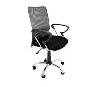 La Silla Española Salamanca Silla de Oficina sin Reposacabezas, Poliéster y Rejilla, Gris, 51.5 x 113 x 63.5 cm