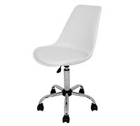 La Silla Española Sanabria Silla de Oficina, Piel Sintética, Blanco, 48x42x100 cm