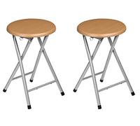 La Silla Española Santiago Pack de Taburetes Plegables Terminado, Aluminio, Marrón, 30x30x45 cm, 2 Unidades