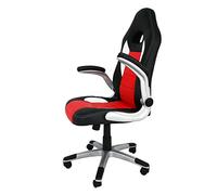 La Silla Española Sepulveda Silla de Oficina, Piel Sintética, Negro y Rojo, 50x50x120 cm