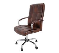 La Silla Española Tejeda Silla de Oficina Director con Reposabrazos, Piel Sintética, Marrón, 51x51x115 cm