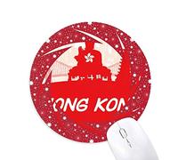 La Silueta roja de Hong Kong de China Wheel Mouse Pad de Goma roja Redonda