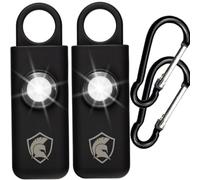 La sirena original de autodefensa - alarma de seguridad para mujeres, hombres, niños, adolescentes y ancianos con luz LED SOS y mosquetón. Llavero de sirena de autodefensa por Spartan Defense. 2 unidades