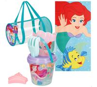 La Sirenita Set cubo de playa con toalla, accesorios y bolsa
