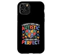 La sociedad dice que soy autista Dios dice que soy perfecto Autismo A Carcasa para iPhone 11 Pro
