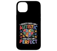 La sociedad dice que soy autista Dios dice que soy perfecto Autismo A Carcasa para iPhone 14 Plus