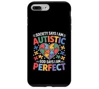 La sociedad dice que soy autista Dios dice que soy perfecto Autismo A Carcasa para iPhone 7 Plus/8 Plus