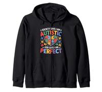 La sociedad dice que soy autista Dios dice que soy perfecto Autismo A Sudadera con Capucha