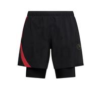 La Sportiva - Ropa para trail running - Flow 5" Short M Black/Yellow de Silicona - Talla L - Negro Negro L