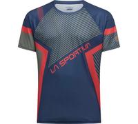 La Sportiva - Ropa para trail running - Flow T-Shirt M Mountain Red/Cypress - Talla XL - Azul marino Azul marino XL