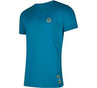 LA SPORTIVA Hombre Climbing on The Moon Camiseta, 640108 Turquesa/Amarillo, XXL