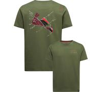La Sportiva - Ropa para escalada - Mantra T-Shirt M Cypress/Mountain Red - Talla L - Caqui Caqui L