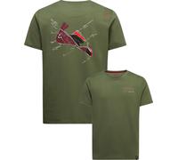 La Sportiva - Ropa para escalada - Mantra T-Shirt M Cypress/Mountain Red - Talla XL - Caqui Caqui XL