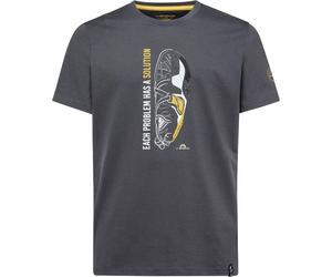 La Sportiva - Ropa para escalada - Solution T-Shirt M Carbon/Yellow - Talla S - Gris Gris S