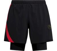La Sportiva - Ropa para trail running - Flow 5" Short M Black/Yellow de Silicona - Talla XL - Negro Negro XL