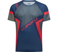 La Sportiva - Ropa para trail running - Flow T-Shirt M Mountain Red/Cypress - Talla XL - Azul marino Azul marino XL